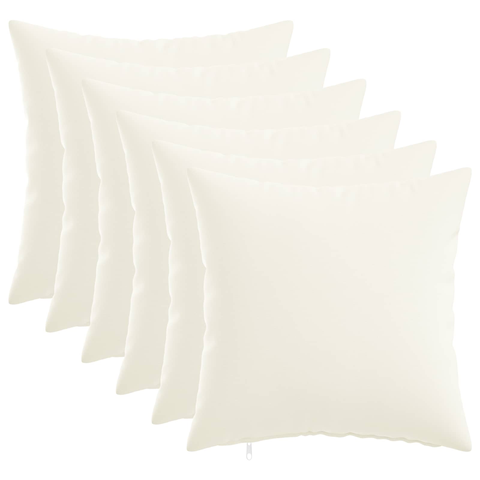 Cushion with Pillow HEERLEN 6 pcs White Fabric