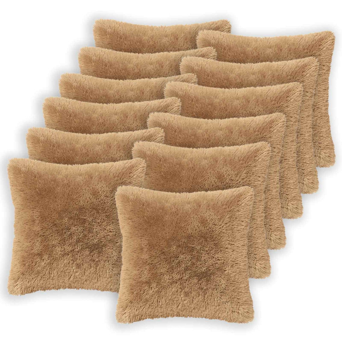 Cushion with Pillow HEERLEN 6 pcs Taupe PV Fleece
