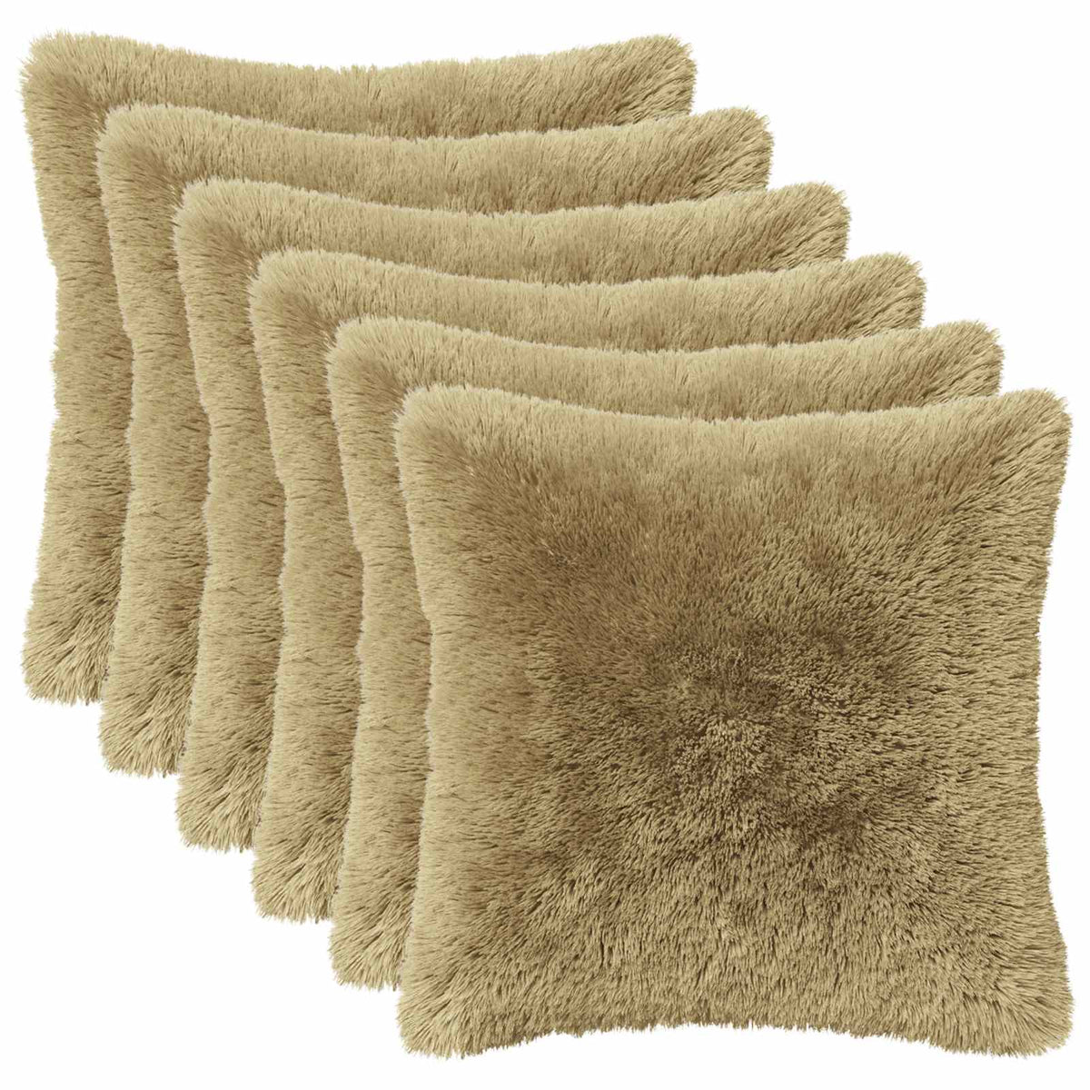 Cushion with Pillow HEERLEN 6 pcs Light Grey PV Fleece