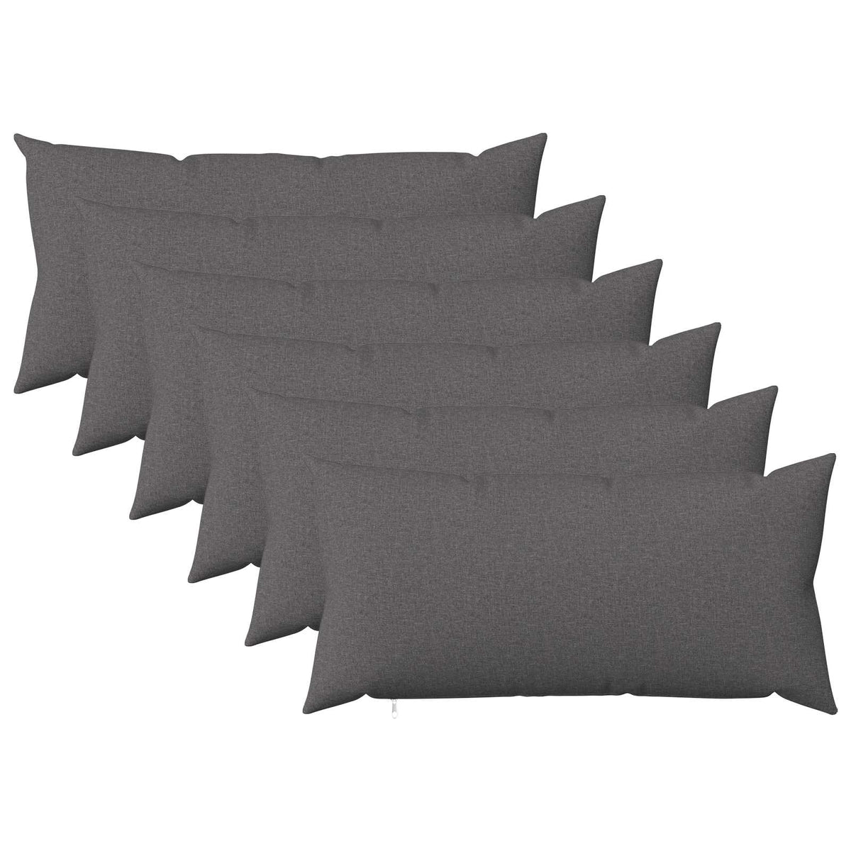 Throw Pillow 6 pcs HEERLEN Light Grey 40 x 80 cm Fabric