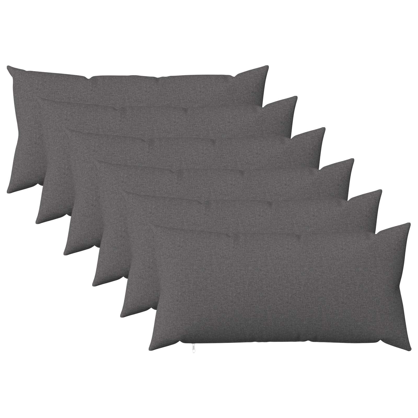 Cushion with Pillow HEERLEN 6 pcs Light Grey Fabric