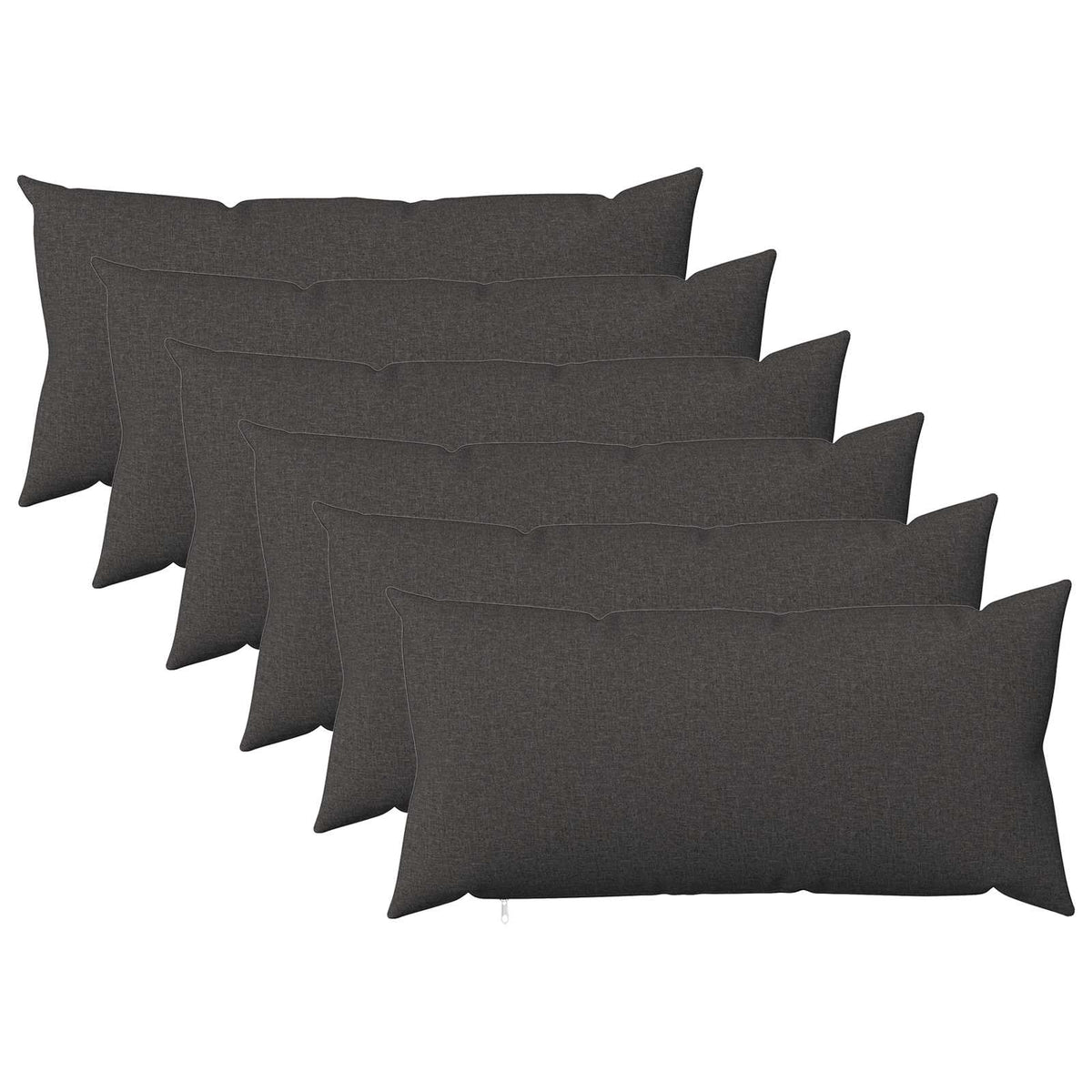 Throw Pillow 6 pcs HEERLEN Dark Grey 40 x 80 cm Fabric