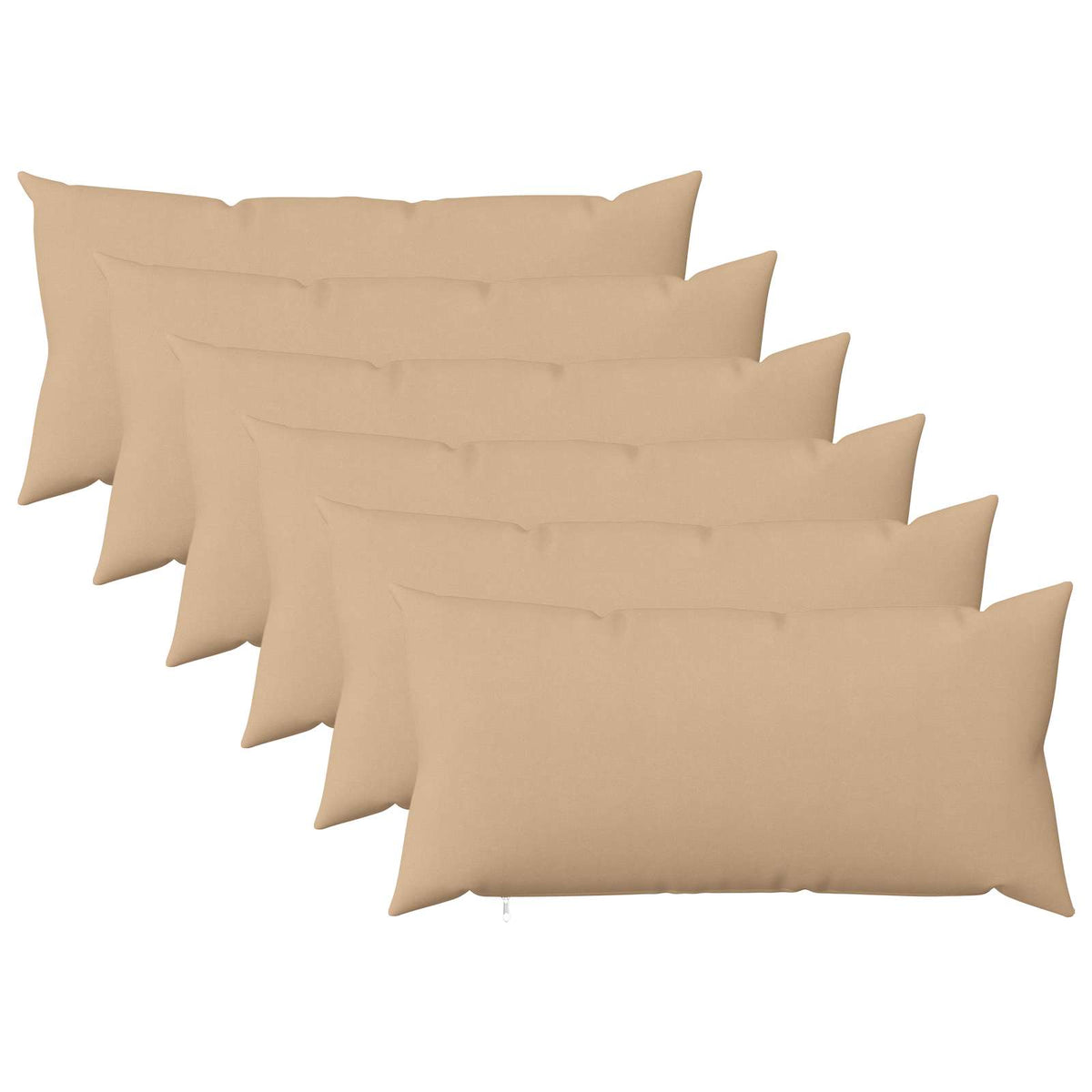 Throw Pillow 6 pcs HEERLEN Cream 40 x 80 cm Fabric