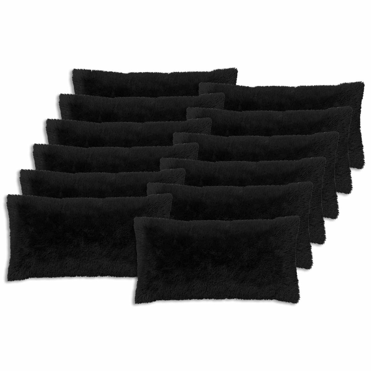 Cushion with Pillow HEERLEN 2 pcs Black PV Fleece