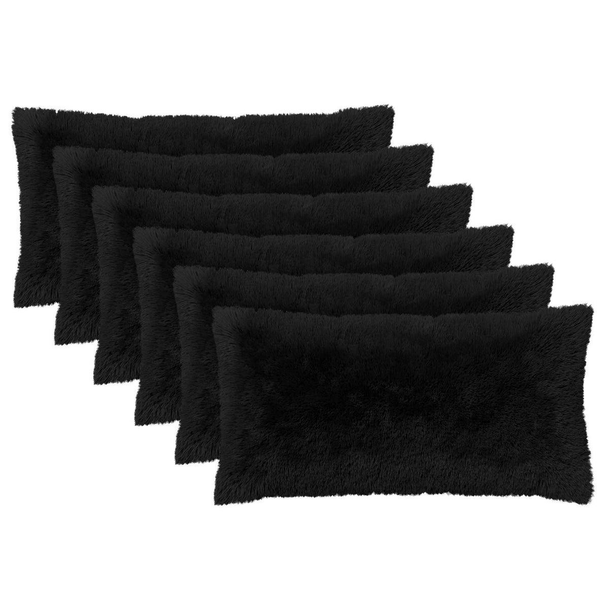 Cushion with Pillow HEERLEN 6 pcs Black PV Fleece