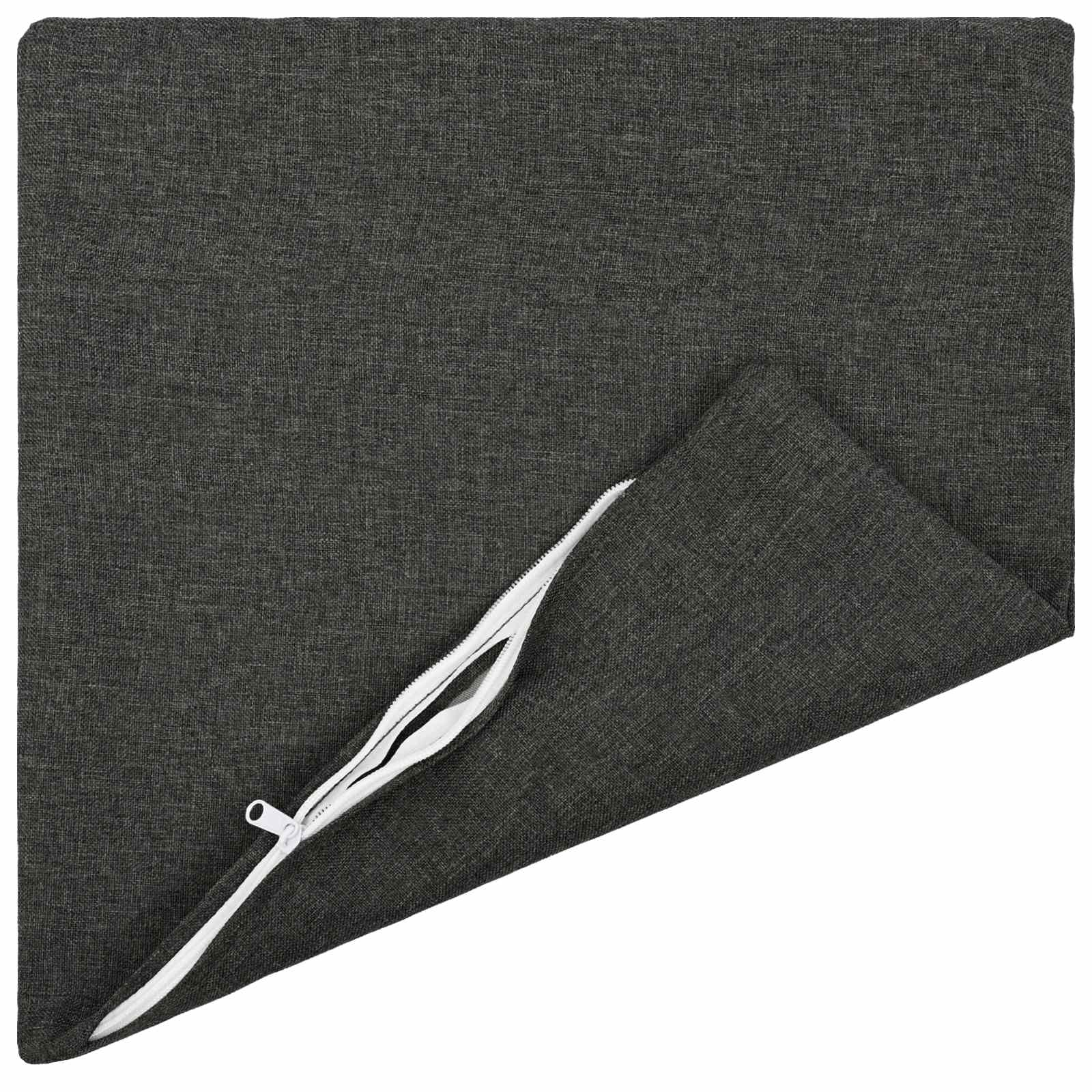 Cushion with Pillow HEERLEN 12 pcs Dark Grey Fabric