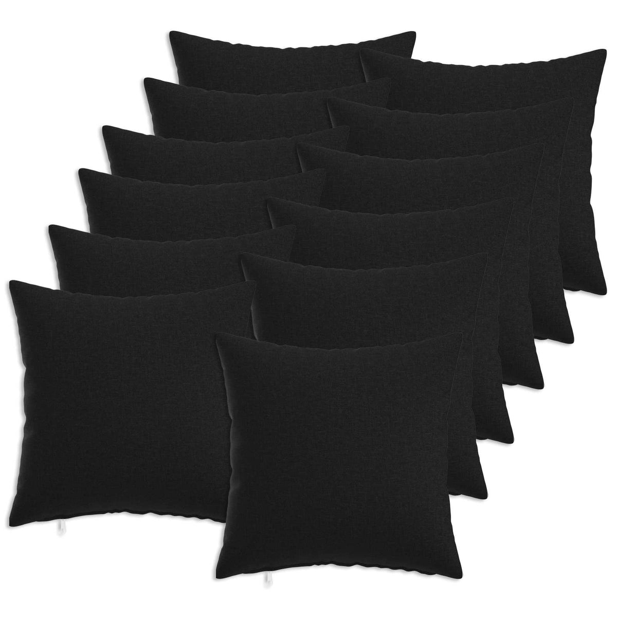 Throw Pillow 12 pcs HEERLEN Black 45 x 45 cm Fabric