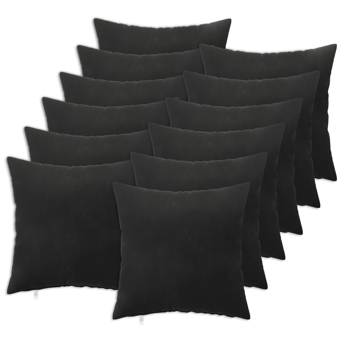 Cushion with Pillow HEERLEN 12 pcs Black Velvet