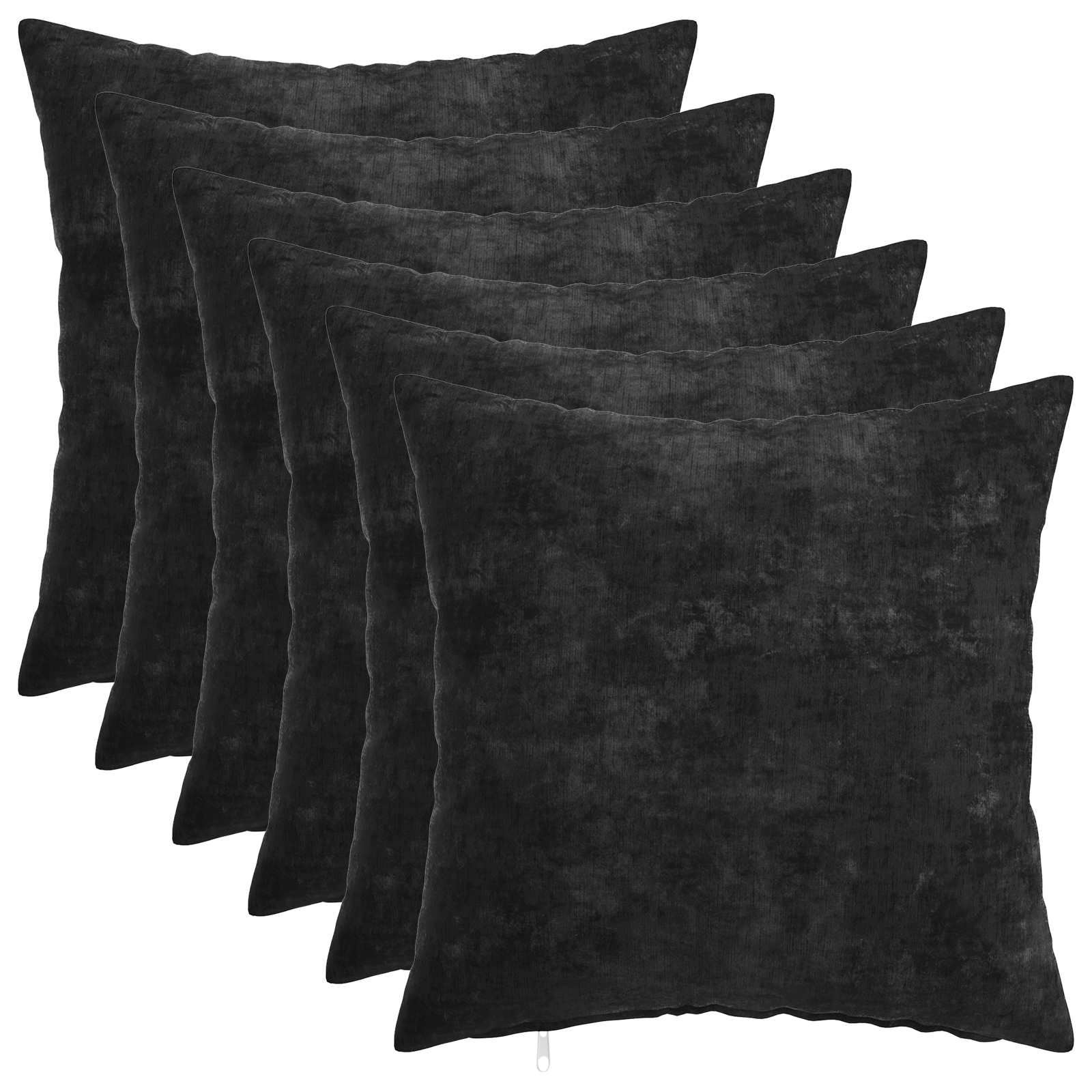 Cushion 6 pcs HEERLEN Anthracite 45 x 45 cm Chenille Fabric