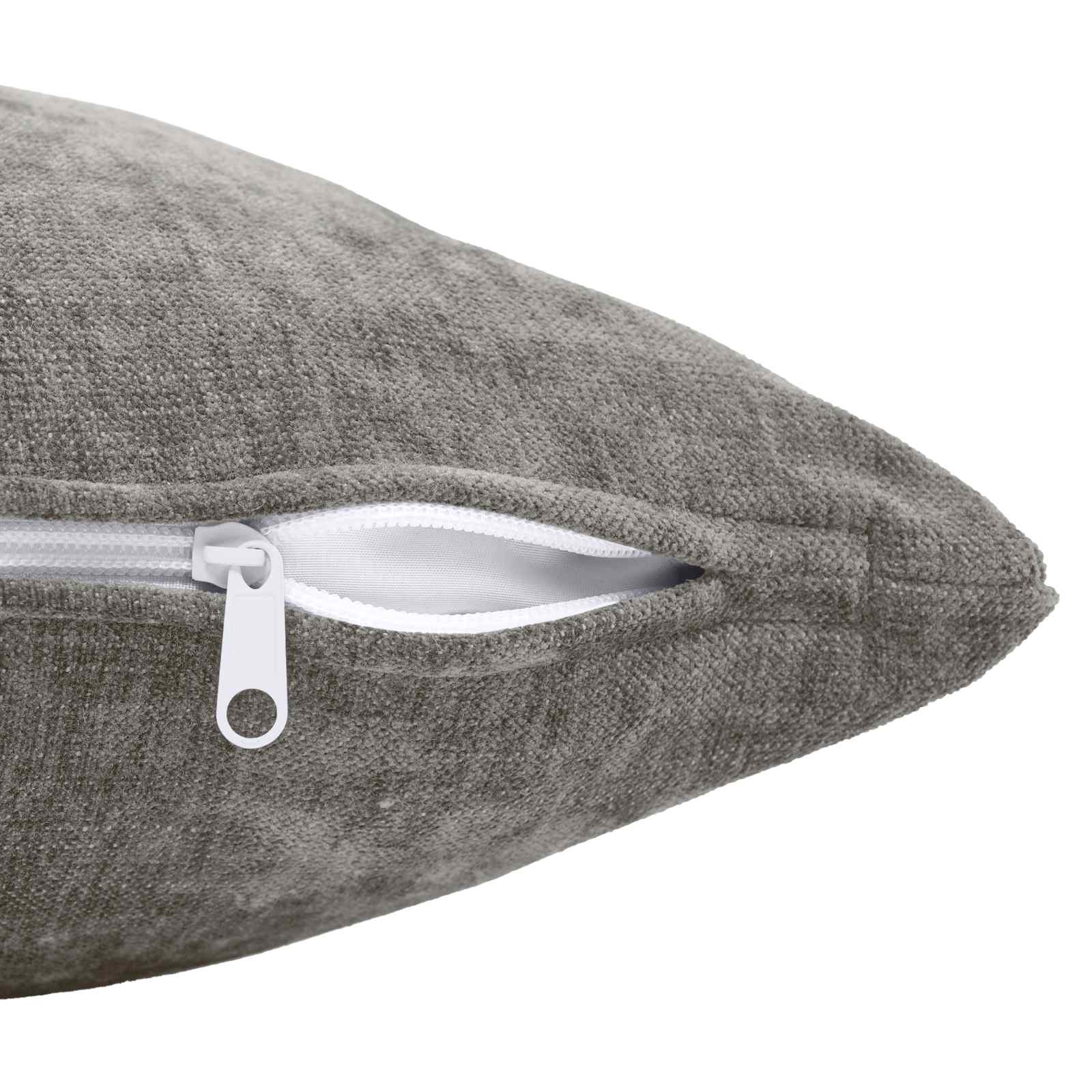 Cushion 2 pcs HEERLEN Dark Grey 45 x 45 cm Chenille Fabric