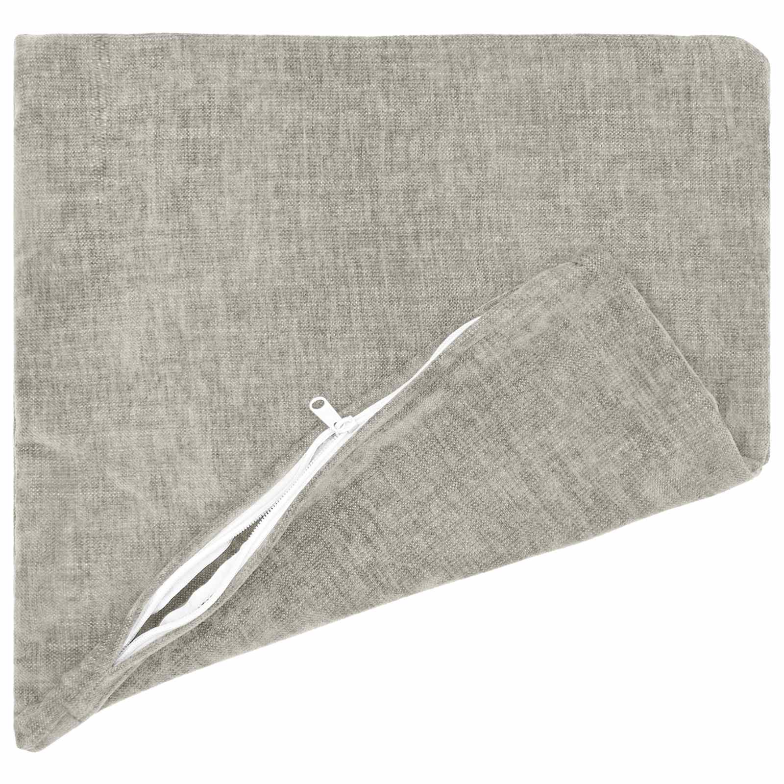 Cushion 2 pcs HEERLEN Light Grey 45 x 45 cm Chenille Fabric