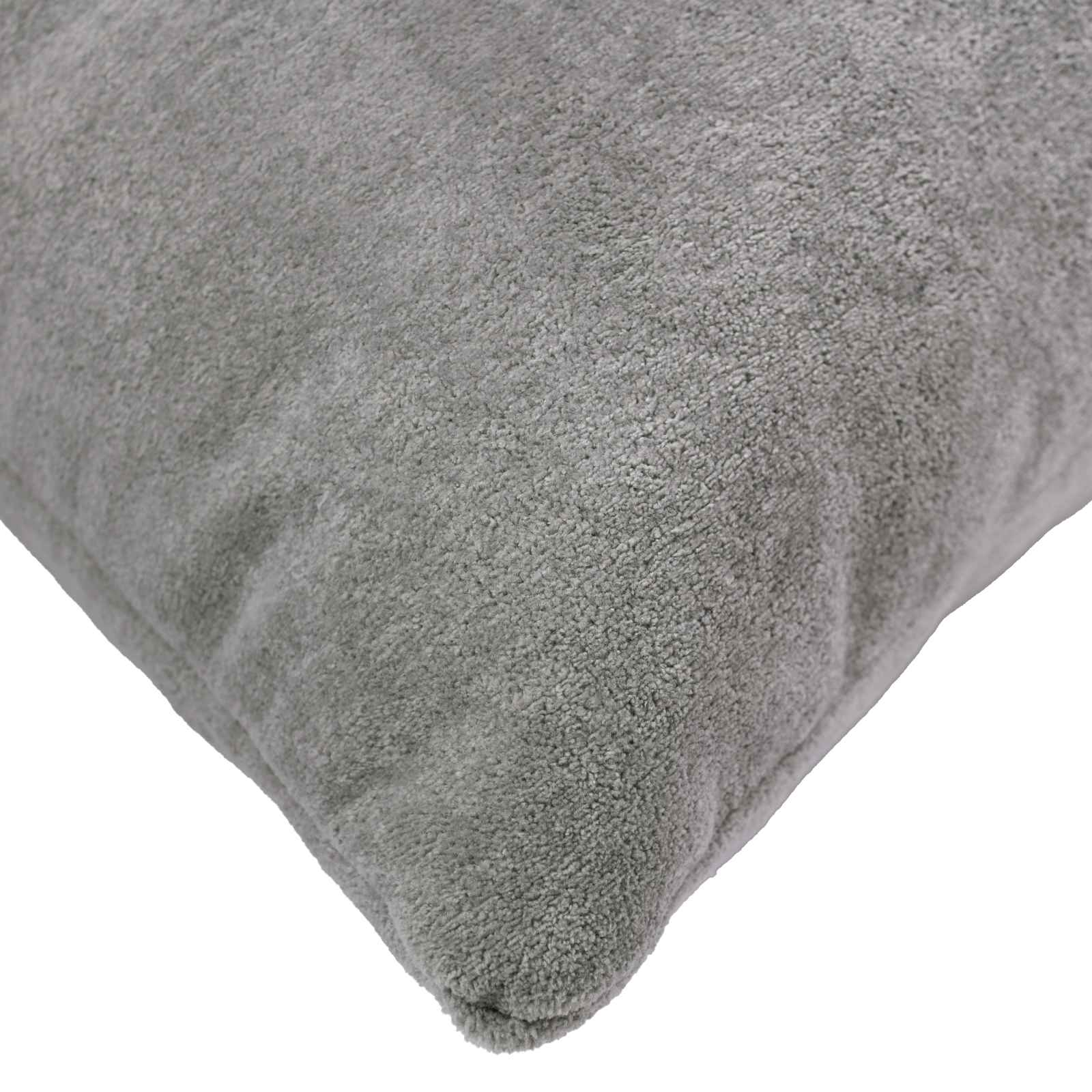 Cushion with Pillow HEERLEN 2 pcs Light Grey Microfiber Fleece