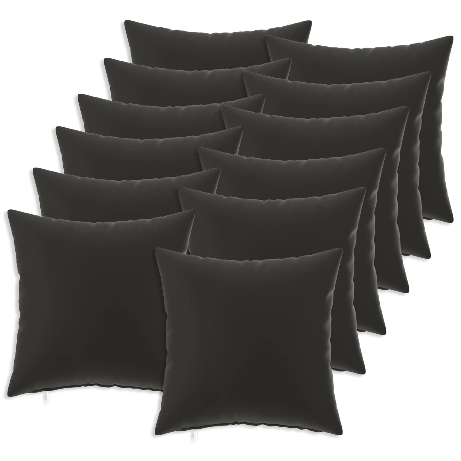 Cushion with Pillow HEERLEN 12 pcs Black Polyester