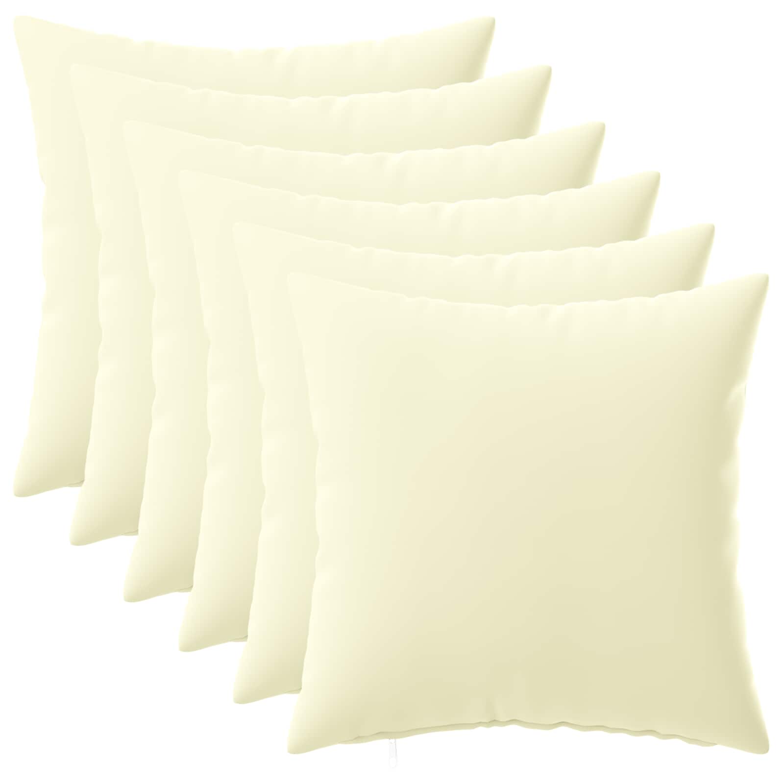Cushion with Pillow HEERLEN 6 pcs Cream Polyester
