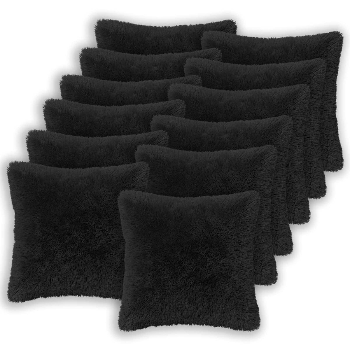 Cushion with Pillow HEERLEN 2 pcs Black PV Fleece