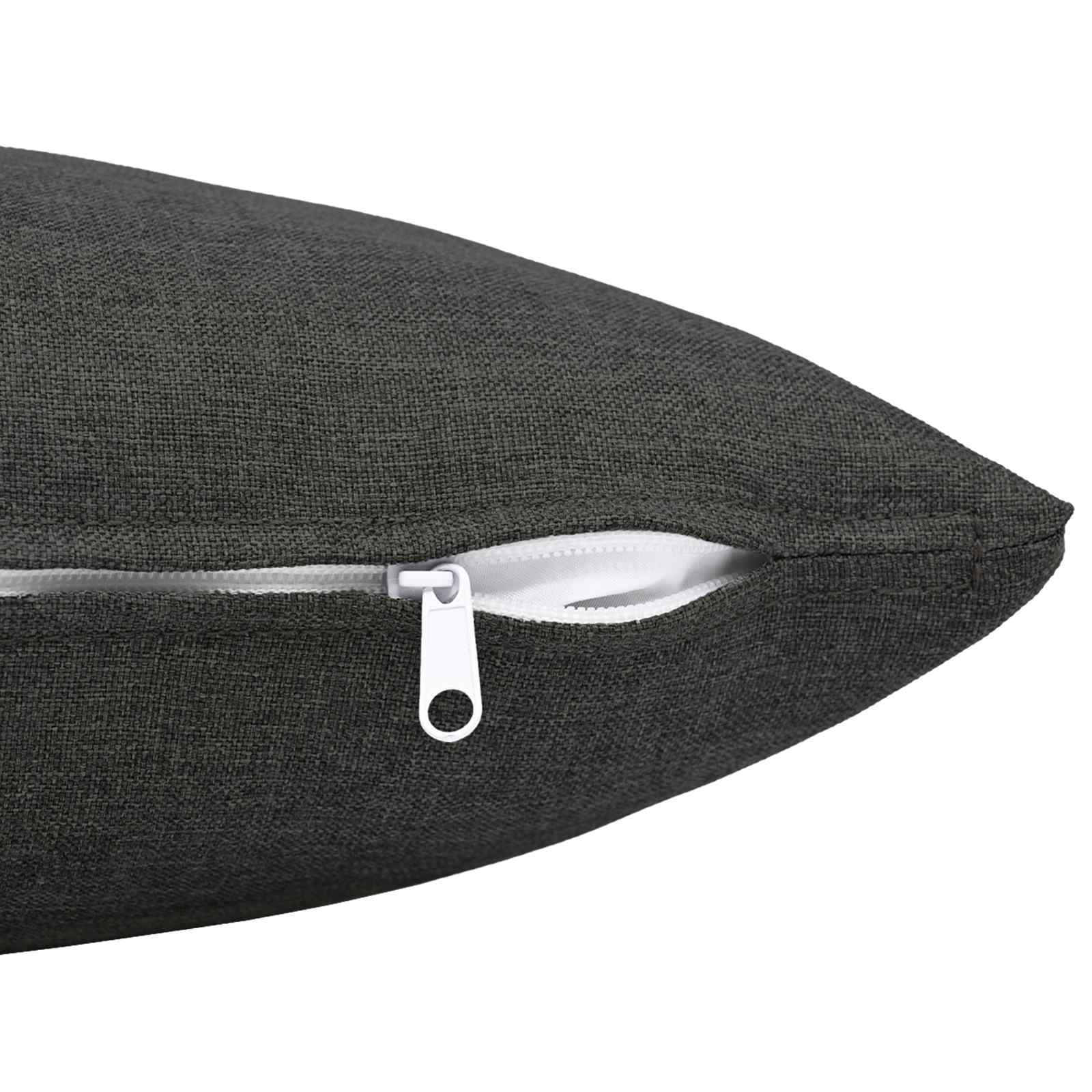 Cushion with Pillow HEERLEN 6 pcs Dark Grey Fabric