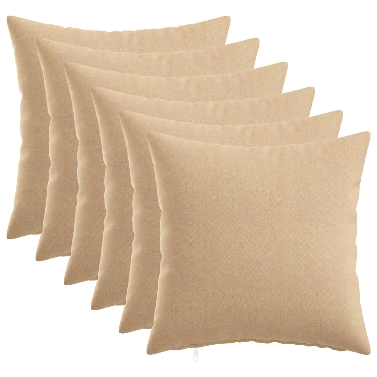 Throw Pillow 6 pcs HEERLEN Cream 50 x 50 cm Fabric