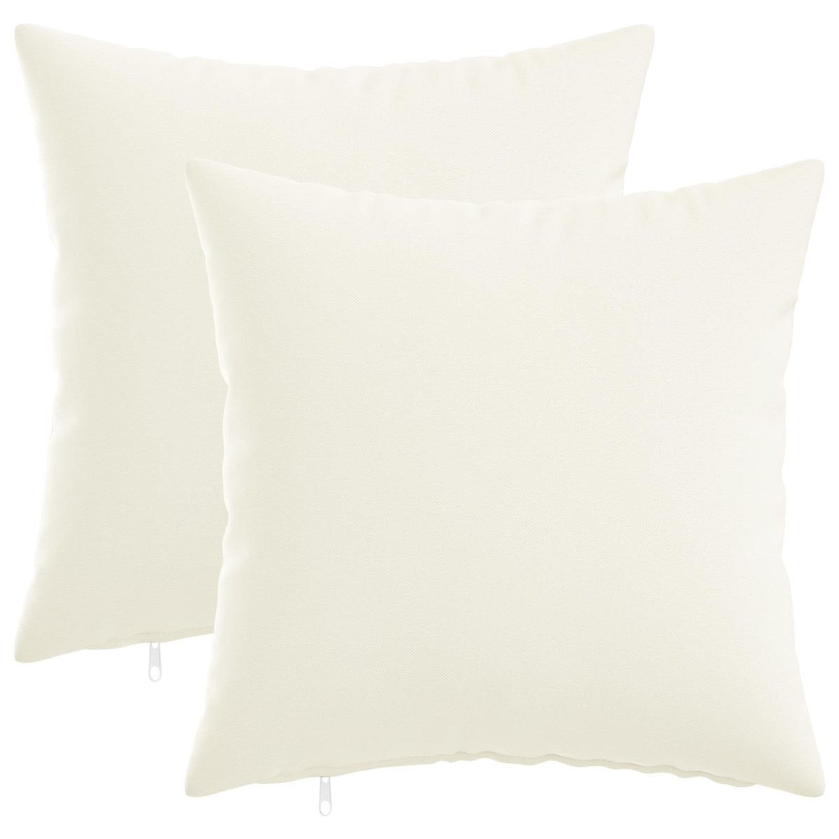 Throw Pillow 2 pcs HEERLEN White 50 x 50 cm Fabric