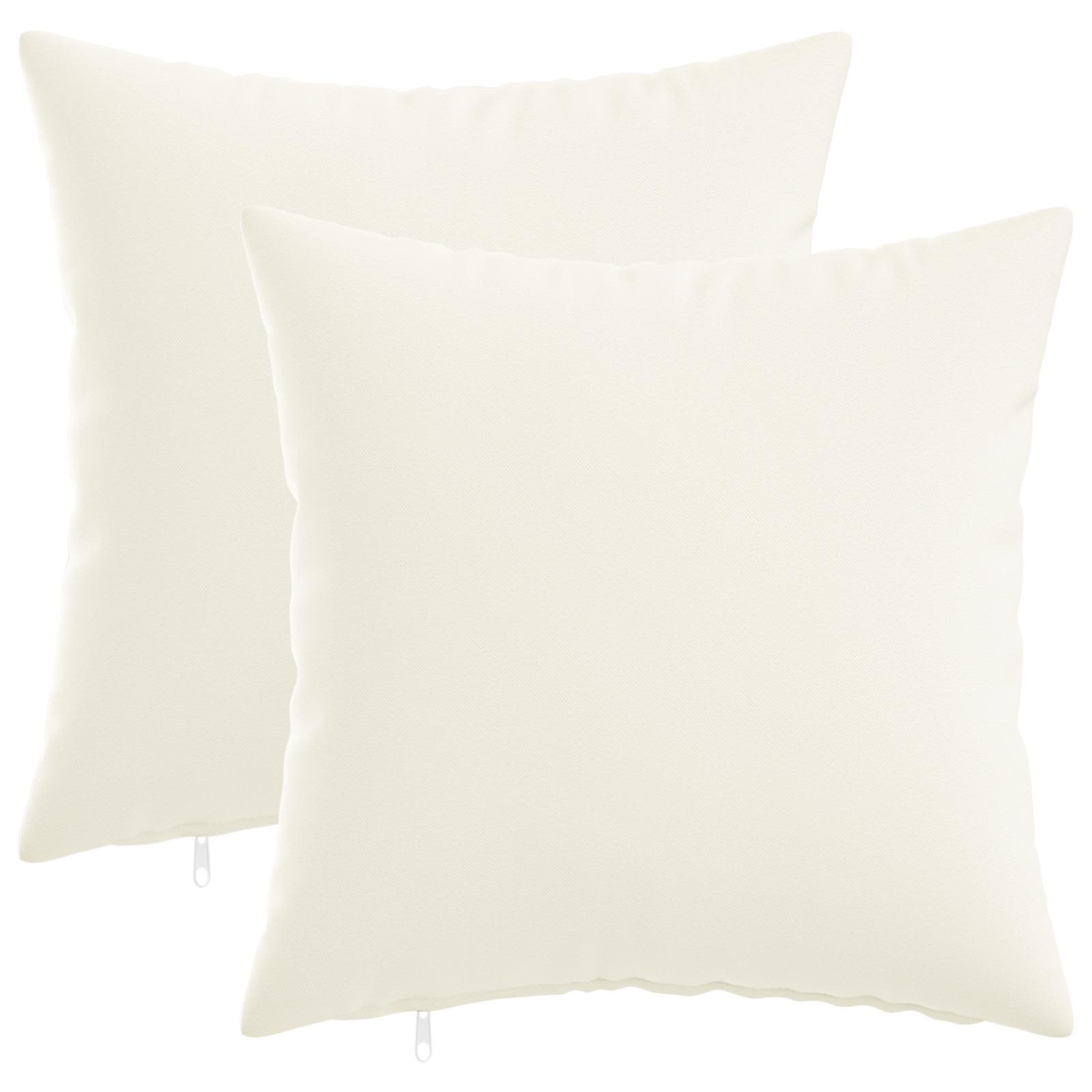 Cushion with Pillow HEERLEN 2 pcs White Fabric