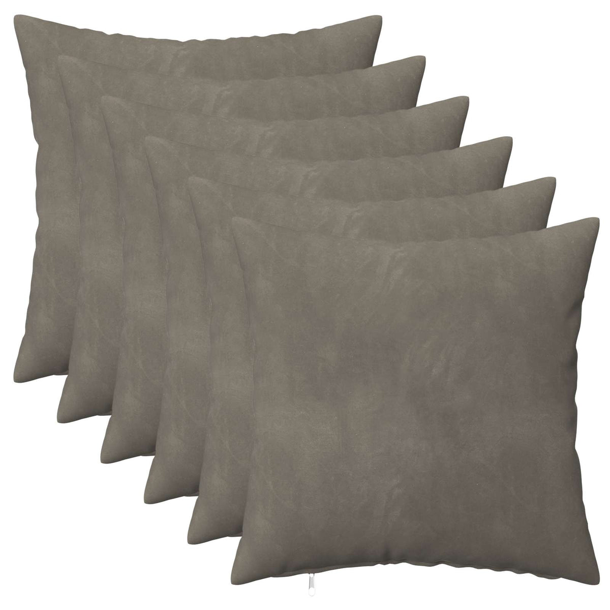 Cushion with Pillow HEERLEN 6 pcs Light Grey Velvet