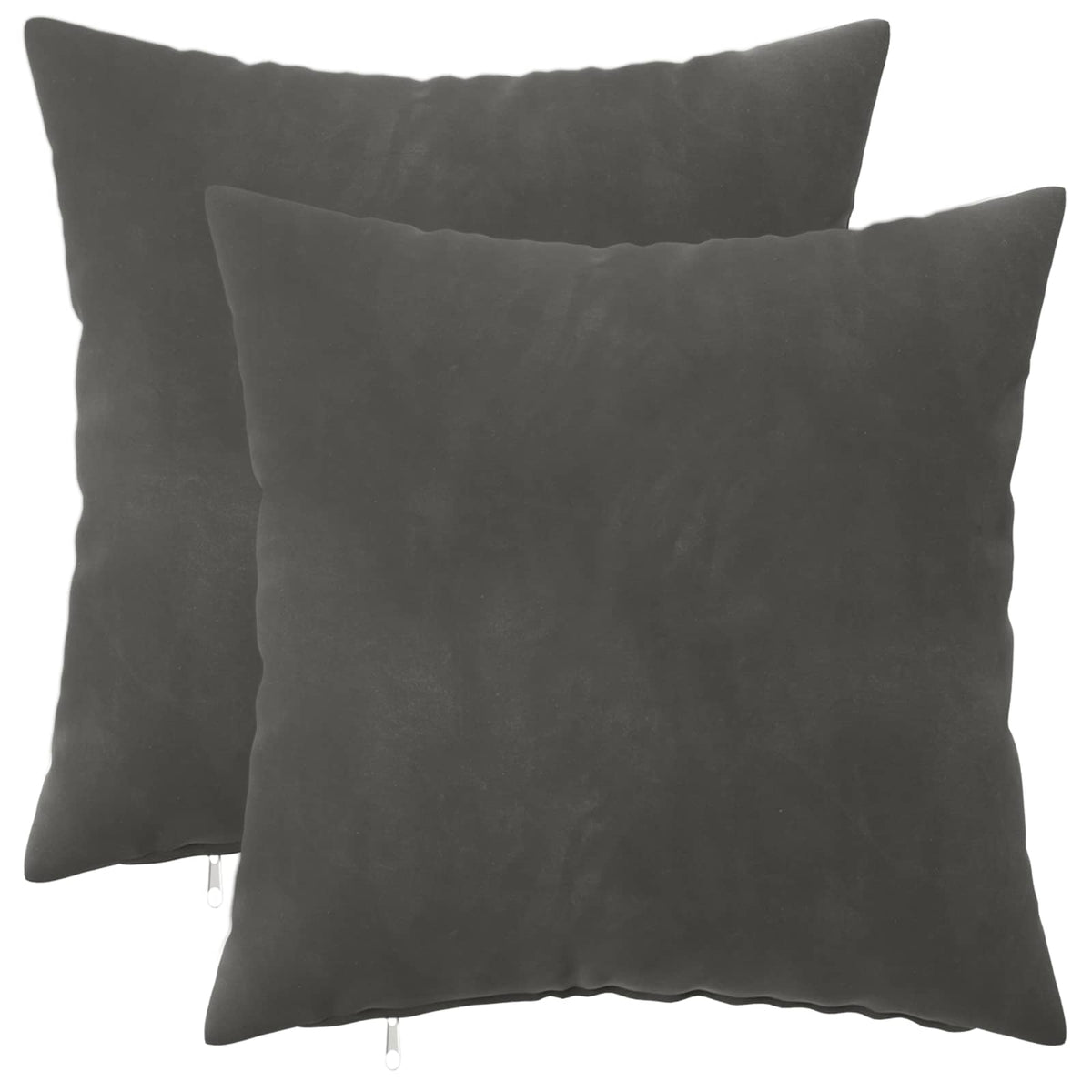 Cushion with Pillow HEERLEN 2 pcs Dark Grey Velvet