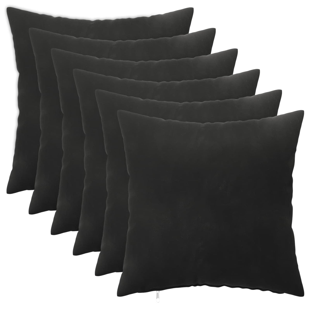 Cushion with Pillow HEERLEN 6 pcs Black Velvet