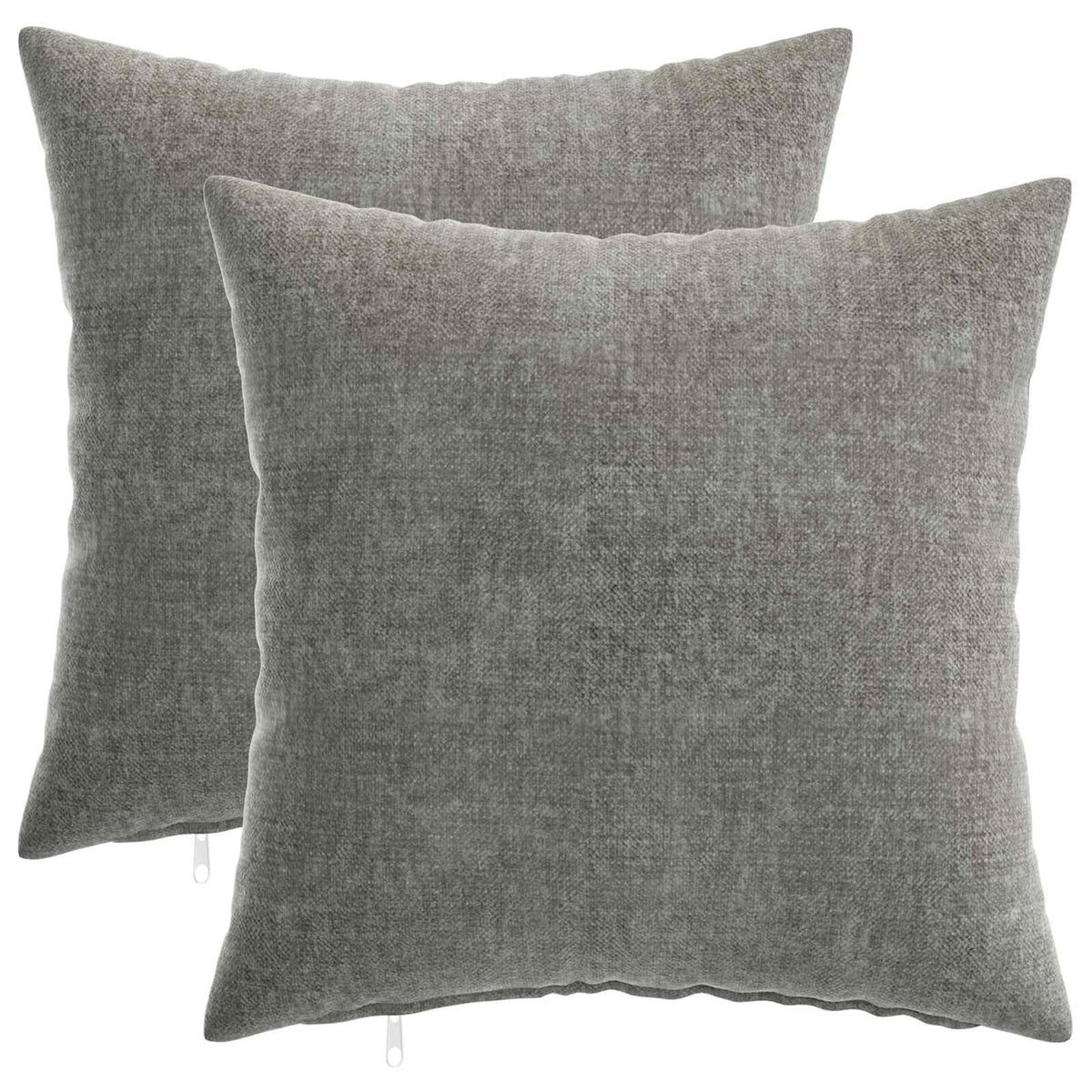 Cushion 2 pcs HEERLEN Dark Grey 50 x 50 cm Chenille Fabric