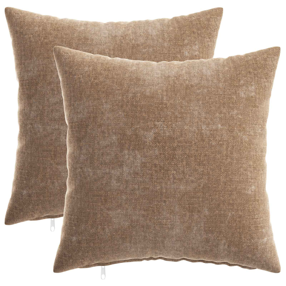 Cushion 2 pcs HEERLEN Brown 50 x 50 cm Chenille Fabric