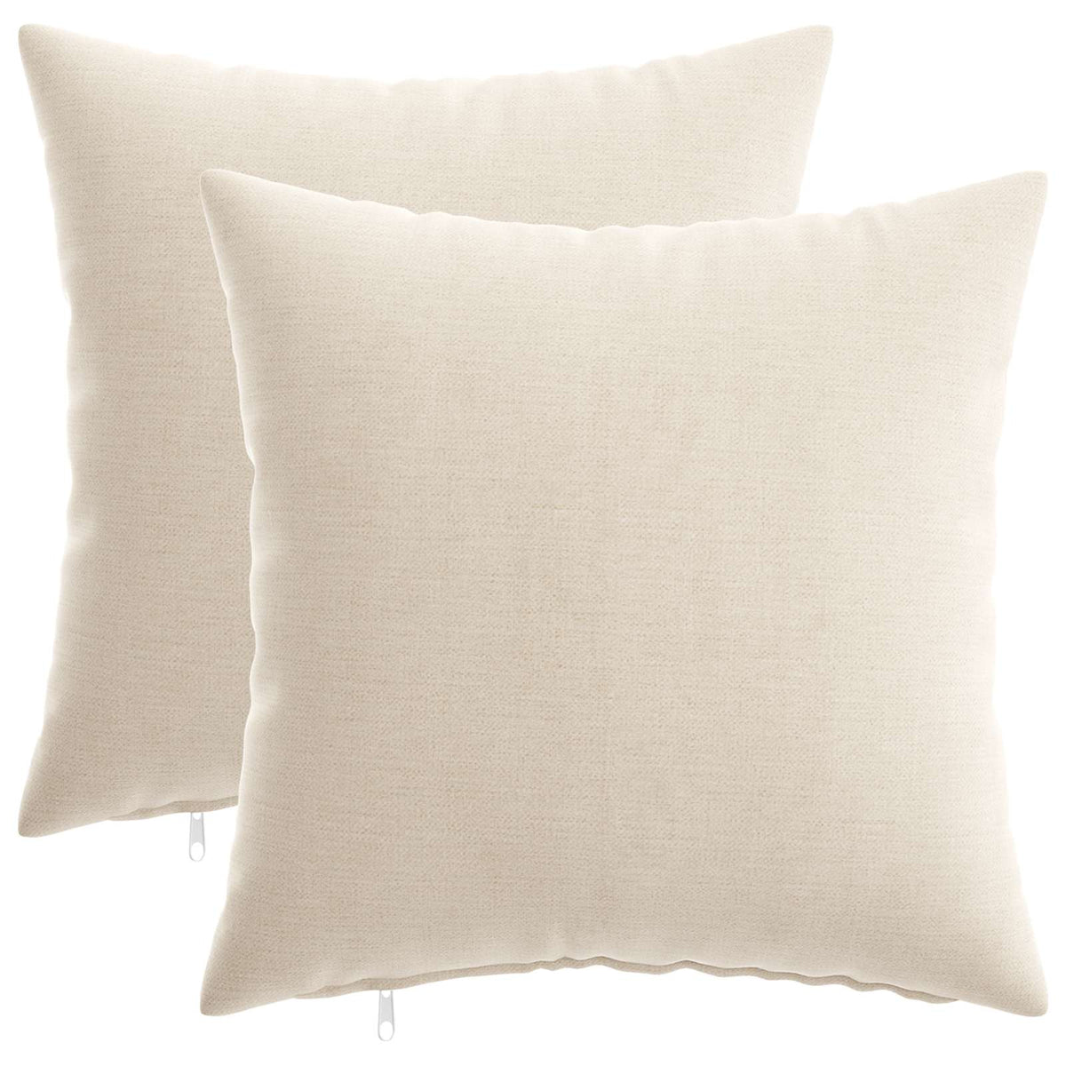 Cushion 2 pcs HEERLEN Cream 50 x 50 cm Chenille Fabric
