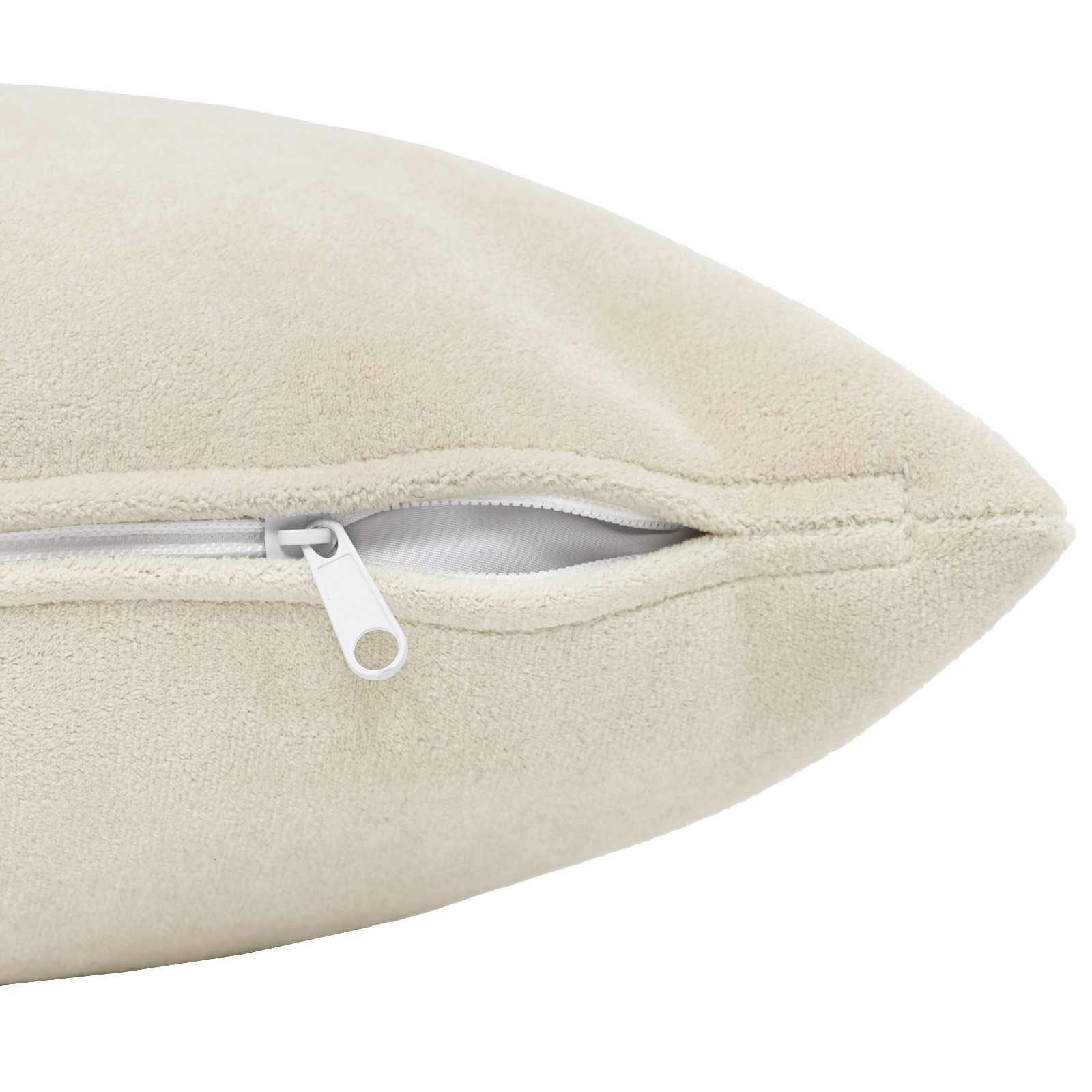 Cushion with Pillow HEERLEN 2 pcs Cream Microfiber Fleece