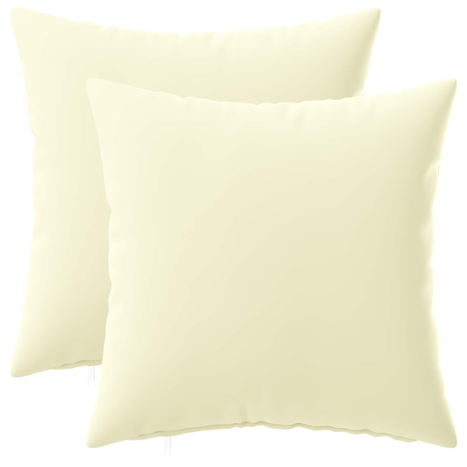 Cushion with Pillow HEERLEN 2 pcs Cream Polyester