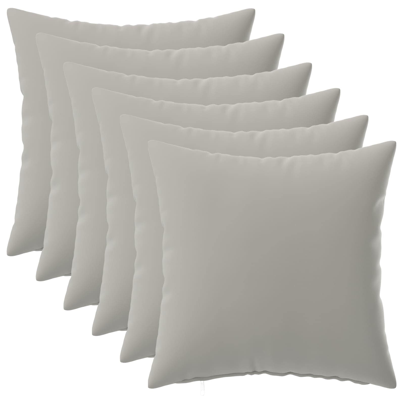 Cushion with Pillow HEERLEN 6 pcs Grey Polyester