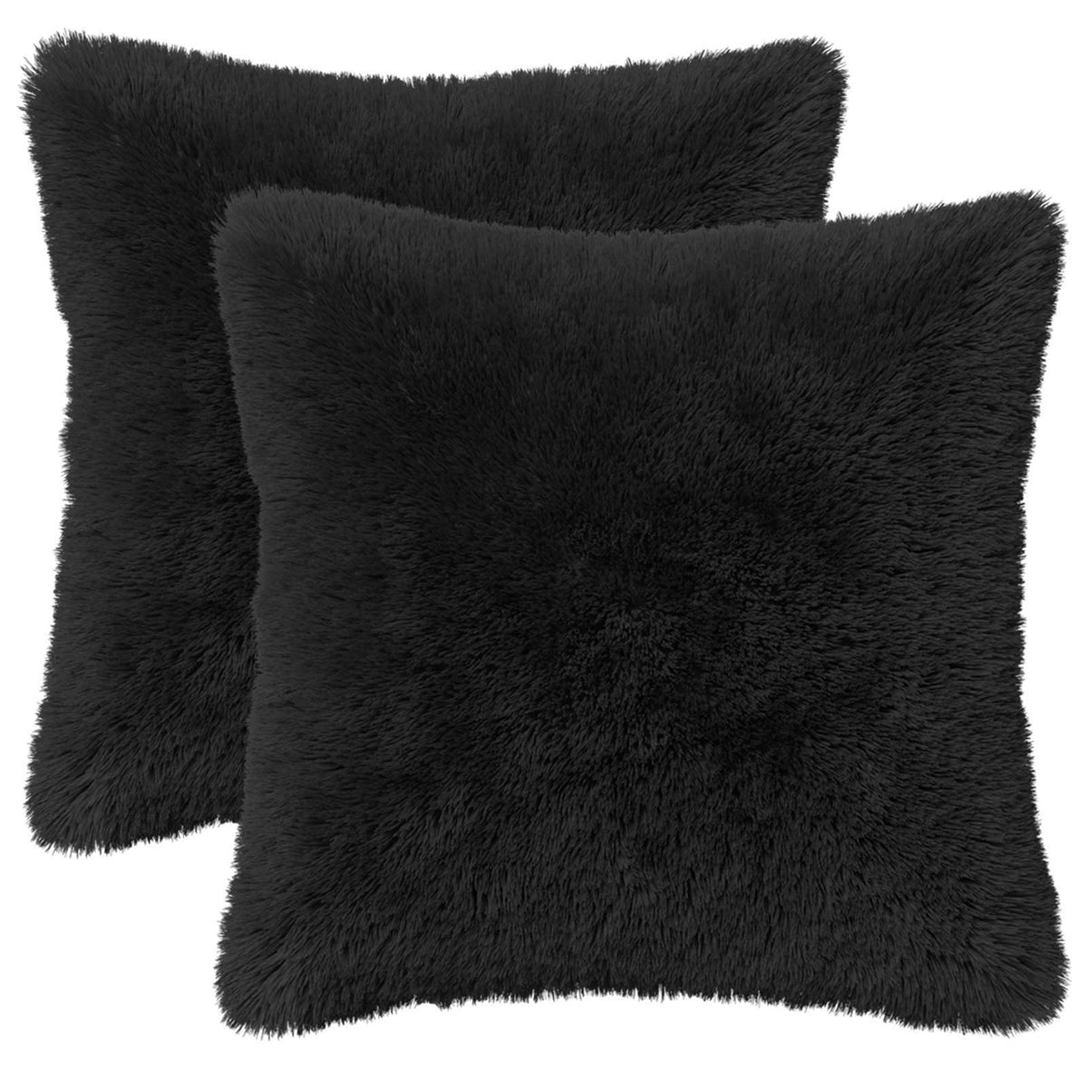 Cushion with Pillow HEERLEN 6 pcs Black PV Fleece