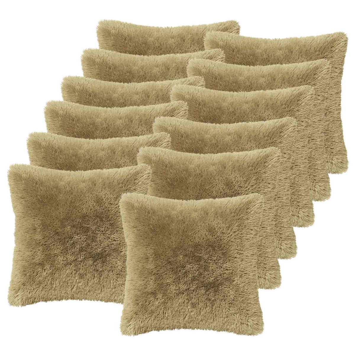 Cushion with Pillow HEERLEN 2 pcs Light Grey PV Fleece