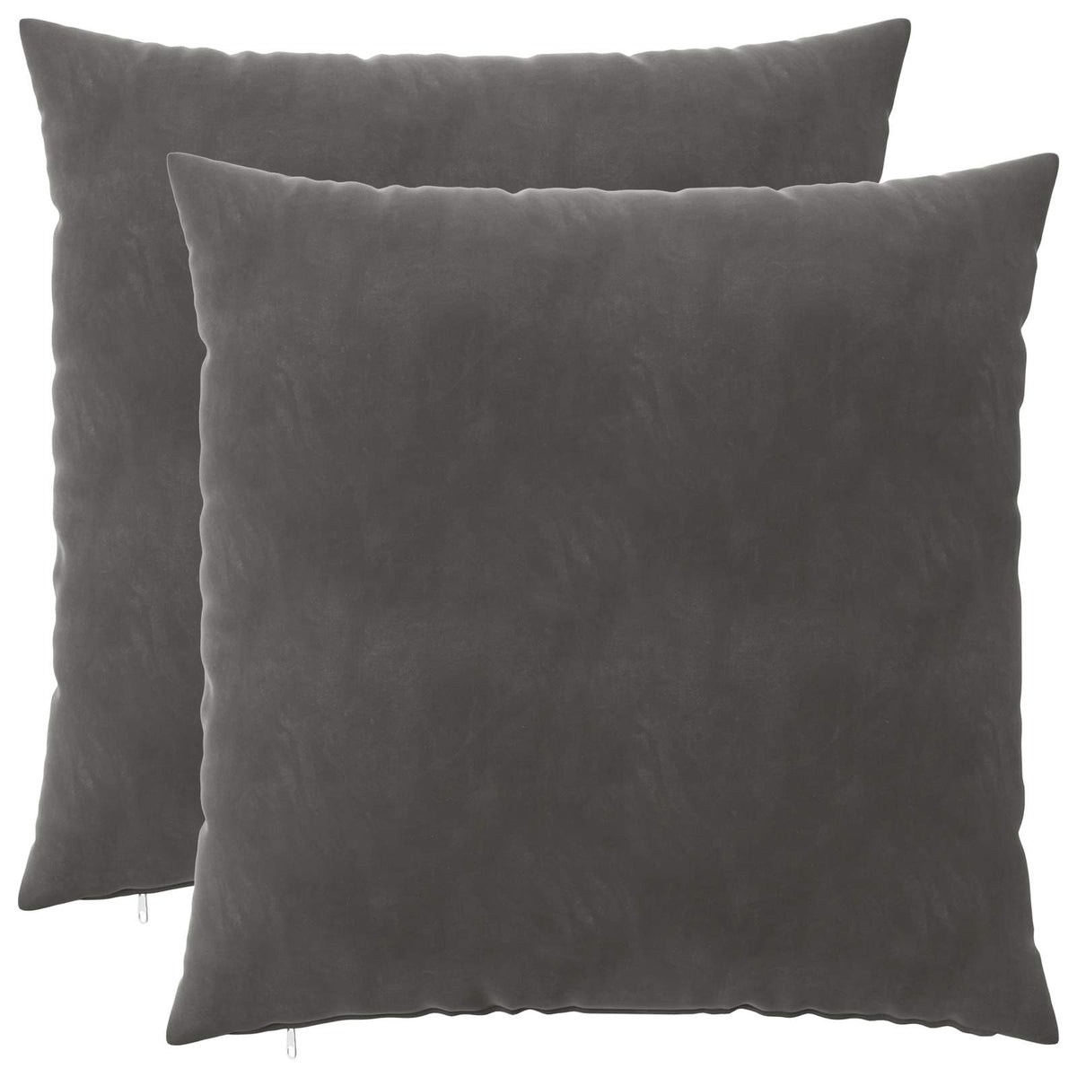 Cushion with Pillow HEERLEN 2 pcs Dark Grey Velvet
