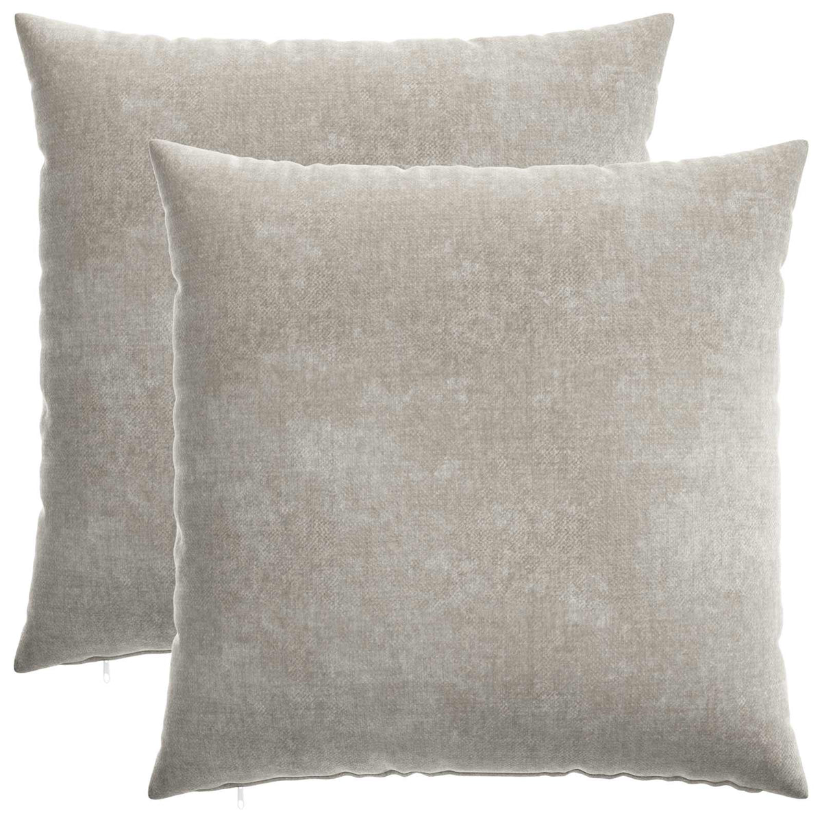 Cushion 2 pcs HEERLEN Light Grey 55 x 55 cm Chenille Fabric
