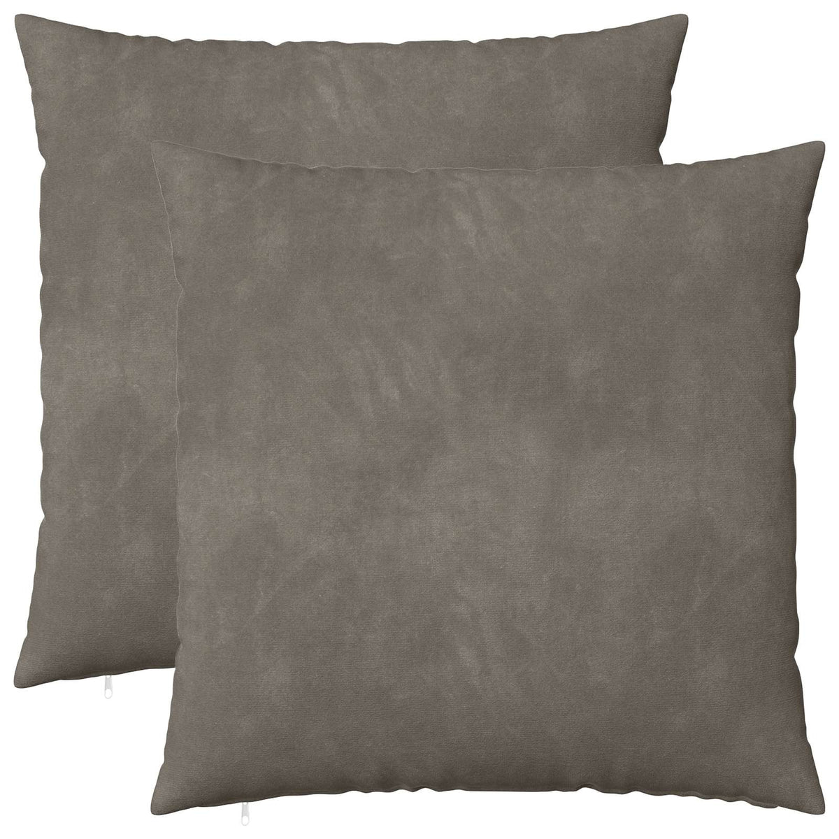 Cushion with Pillow HEERLEN 2 pcs Light Grey Velvet