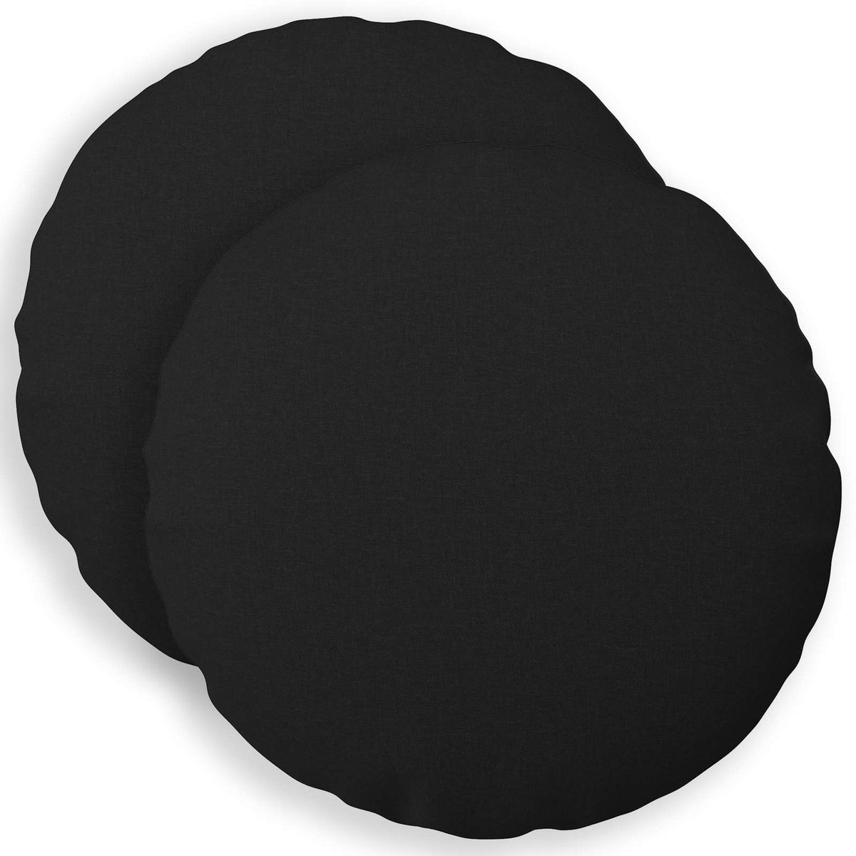 Throw Pillow 2 pcs HEERLEN Black Ø 40 cm Fabric