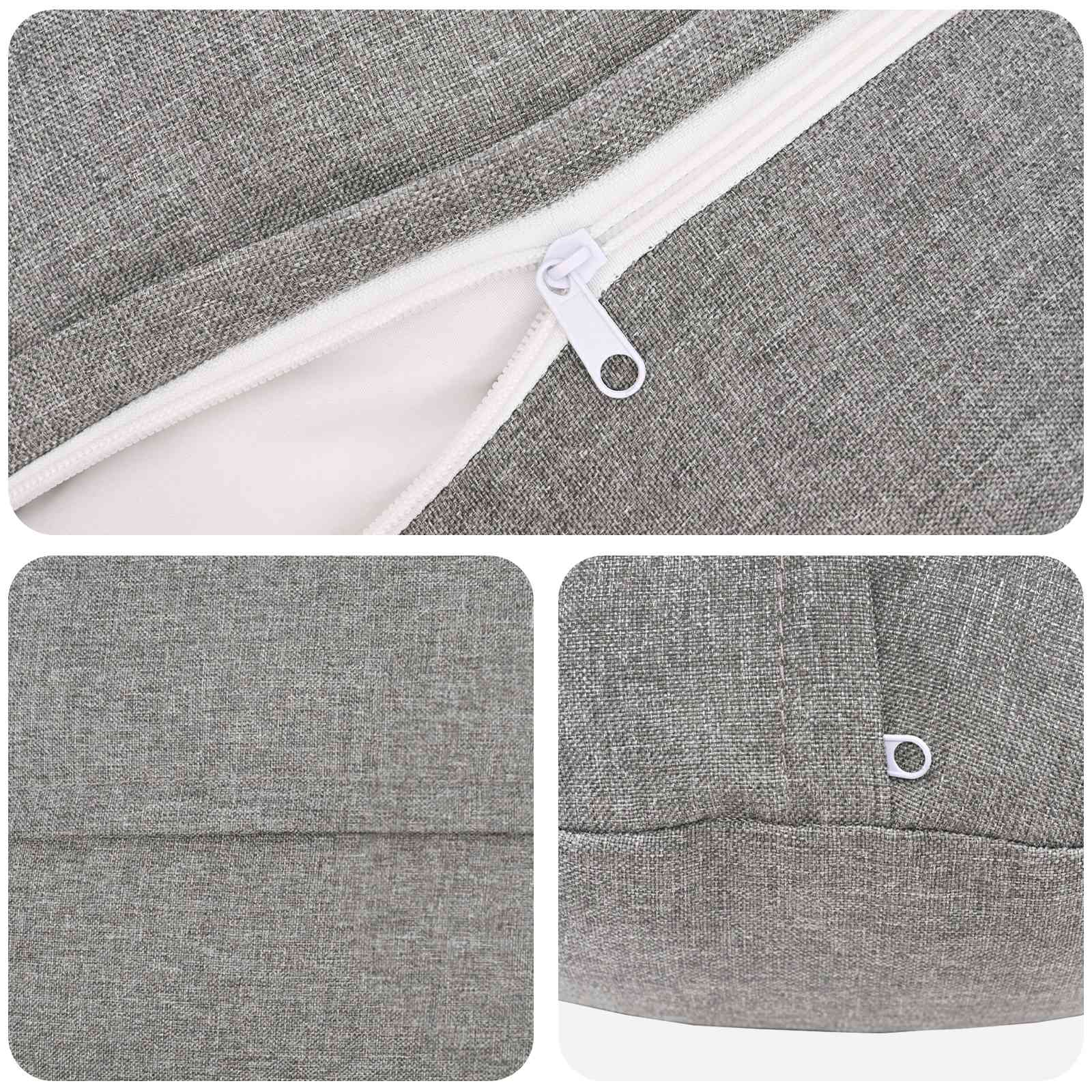 Cushion with Pillow HEERLEN 2 pcs Cloud Grey Fabric