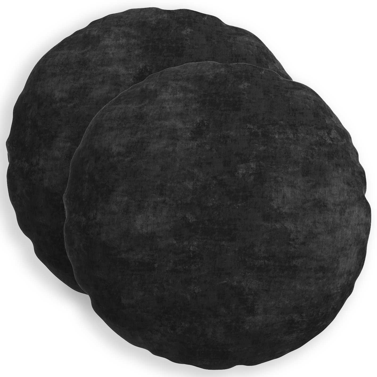 Cushion with Pillow HEERLEN 2 pcs Anthracite Chenille Fabric
