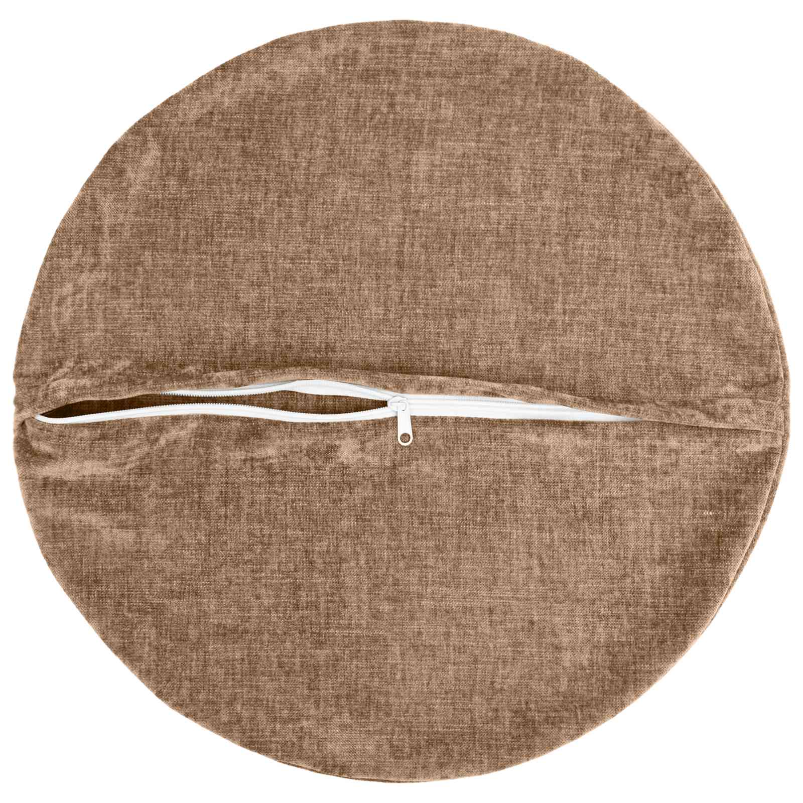 Cushion with Pillow HEERLEN 2 pcs Brown Chenille Fabric