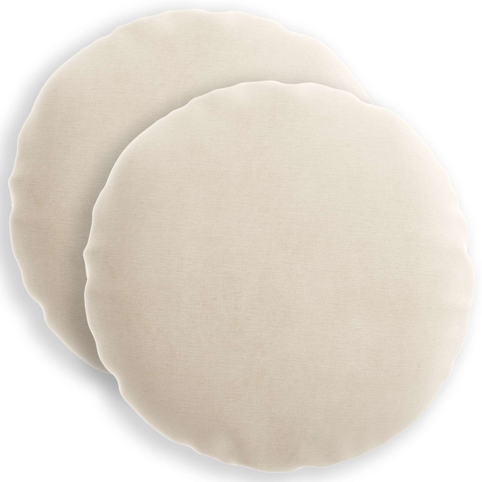 Cushion with Pillow HEERLEN 2 pcs Cream Chenille Fabric