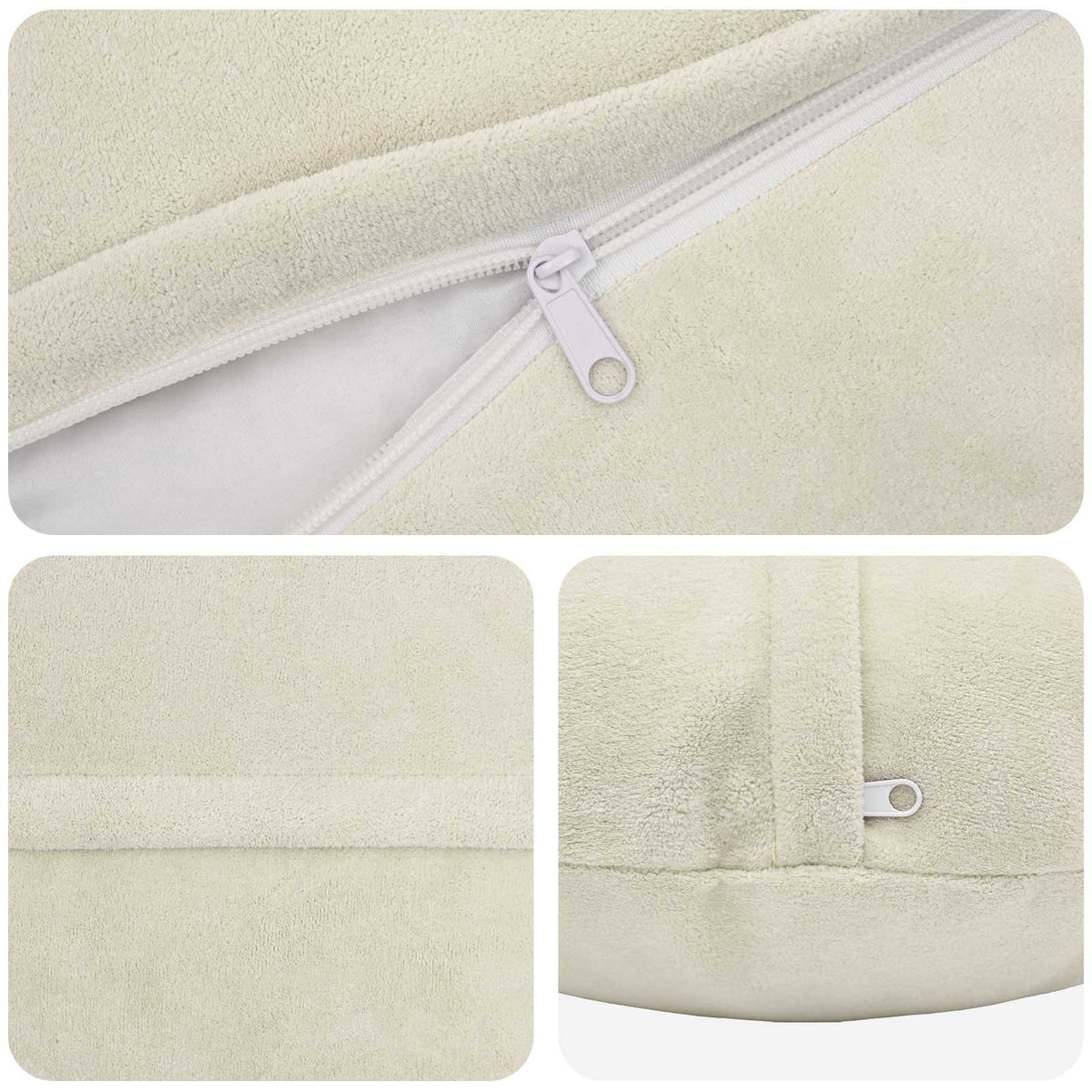 Cushion with Pillow HEERLEN 2 pcs Cream Microfiber Fleece
