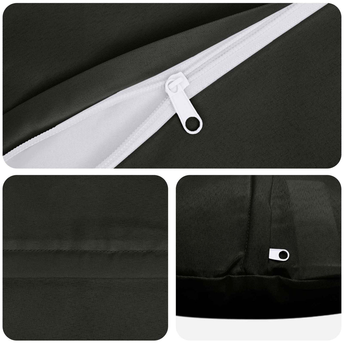 Cushion with Pillow HEERLEN 6 pcs Black Polyester