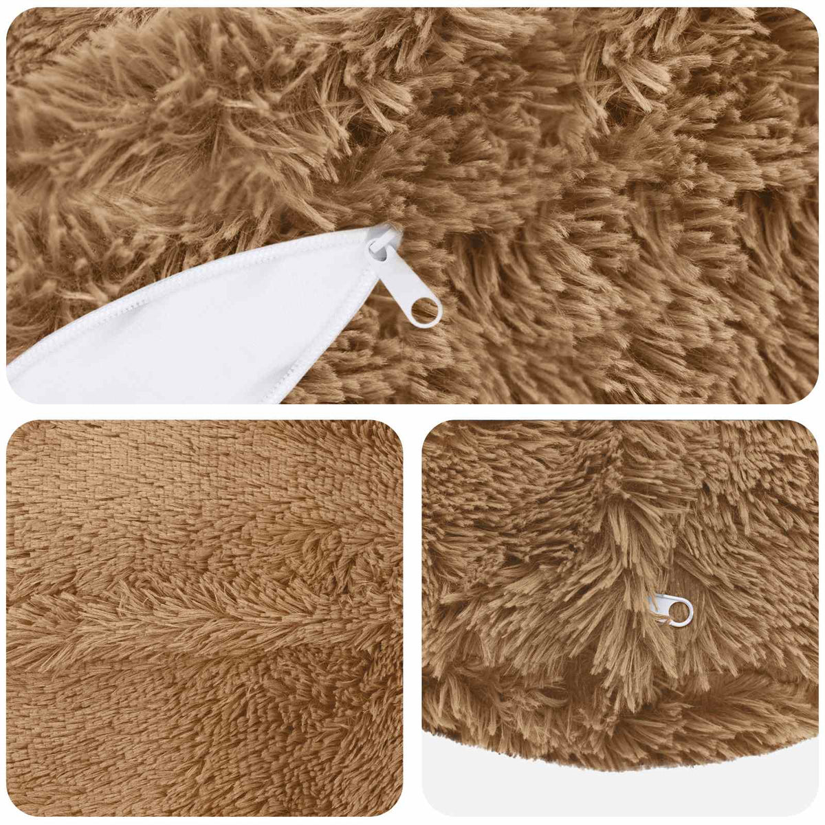 Cushion with Pillow HEERLEN 6 pcs Taupe PV Fleece