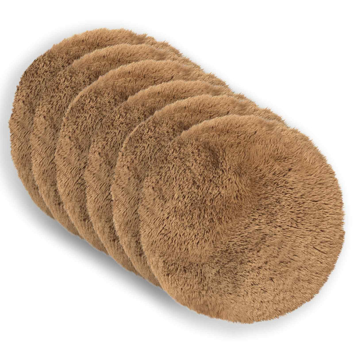 Cushion with Pillow HEERLEN 6 pcs Taupe PV Fleece