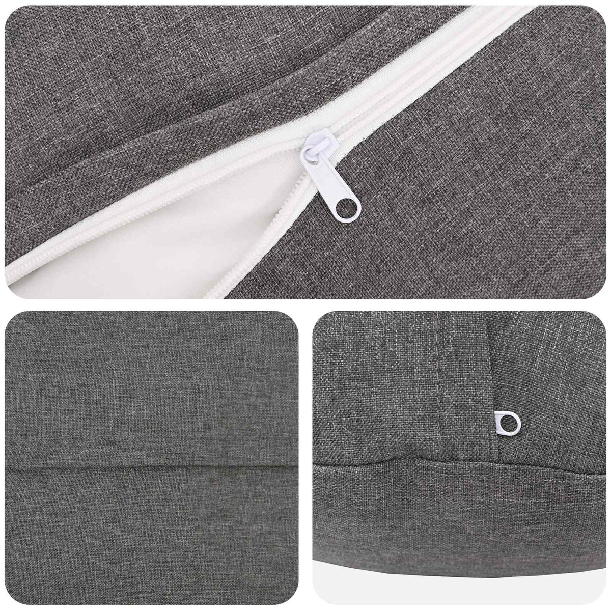 Cushion with Pillow HEERLEN 6 pcs Light Grey Fabric