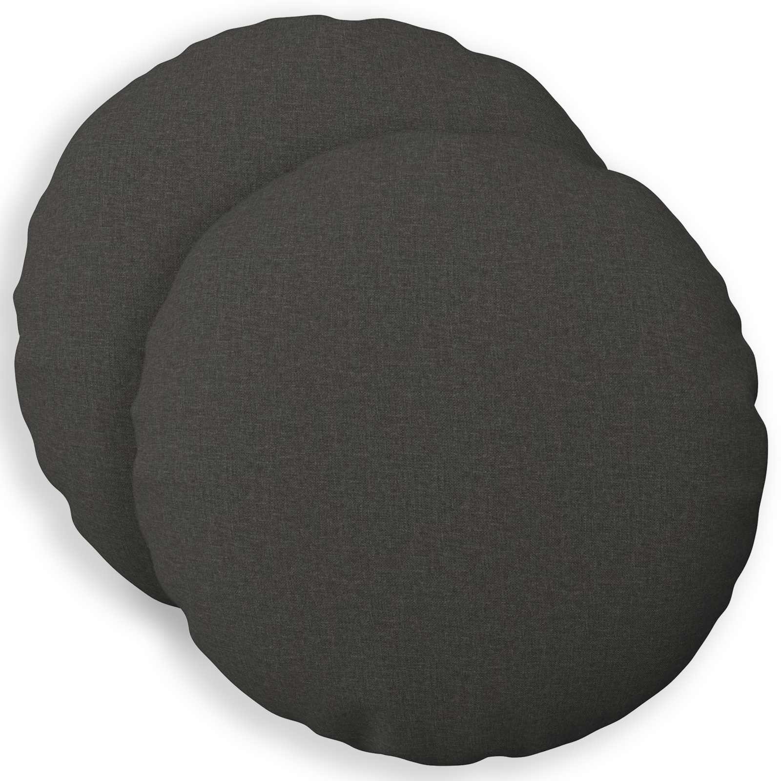 Cushion with Pillow HEERLEN 2 pcs Dark Grey Fabric