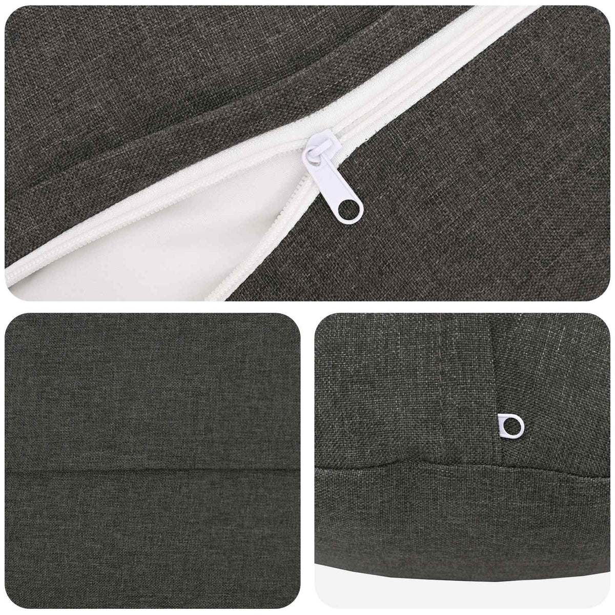 Cushion with Pillow HEERLEN 6 pcs Dark Grey Fabric