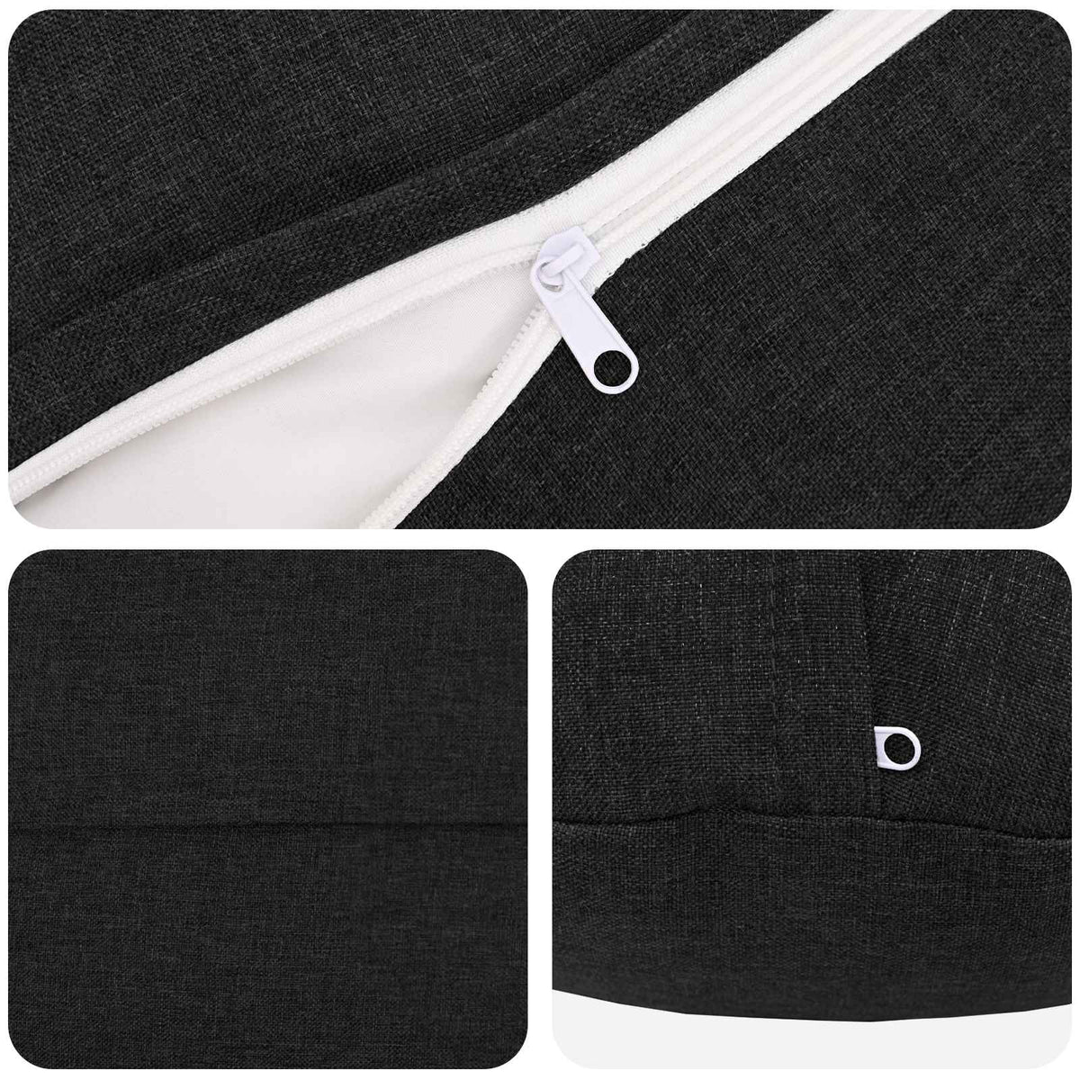 Cushion with Pillow HEERLEN 2 pcs Black Fabric